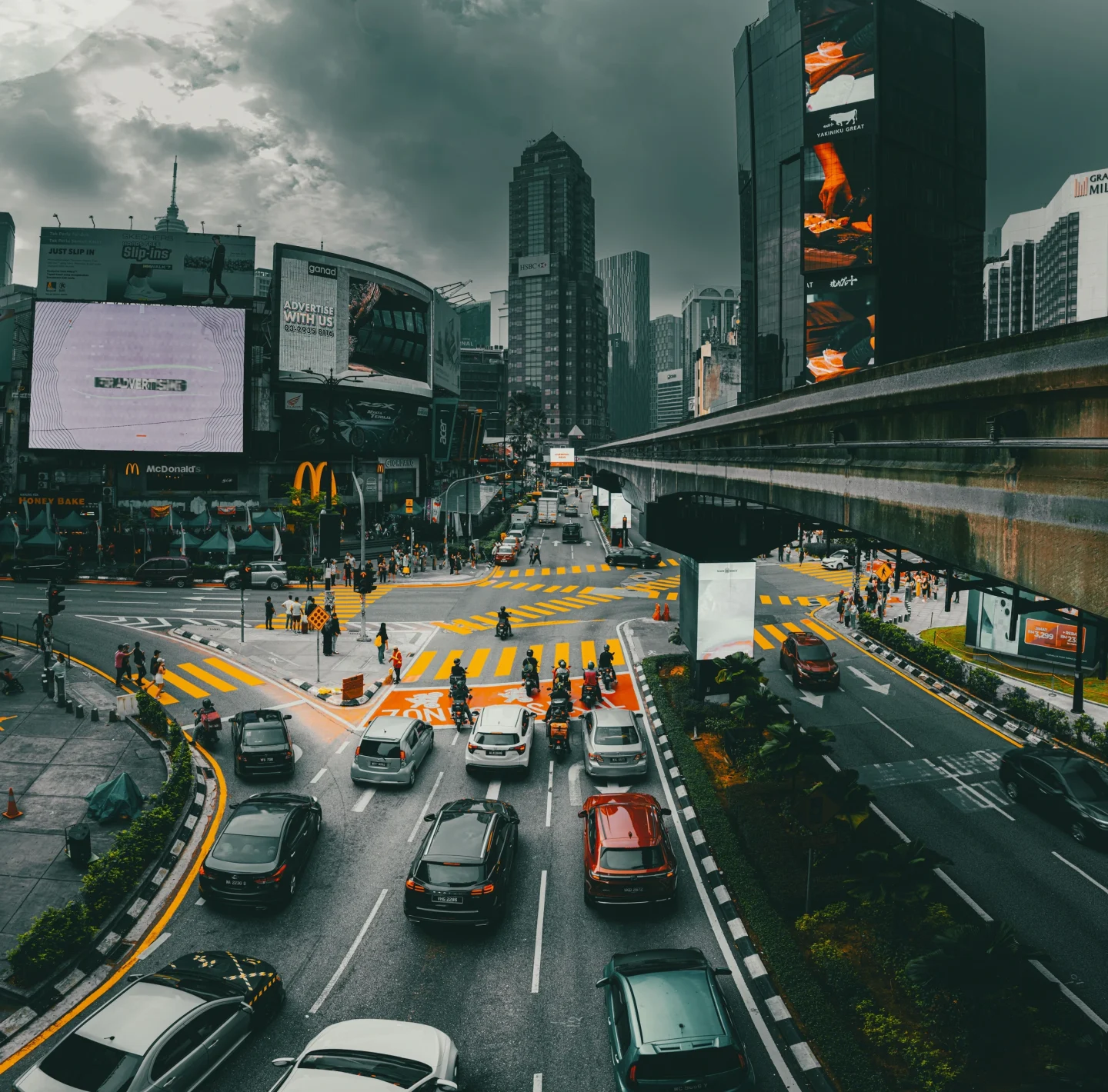 The intersection and streets of Bukit Bintang