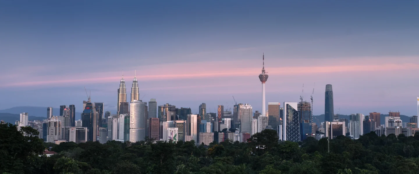 Kuala Lumpur skyline and greenery