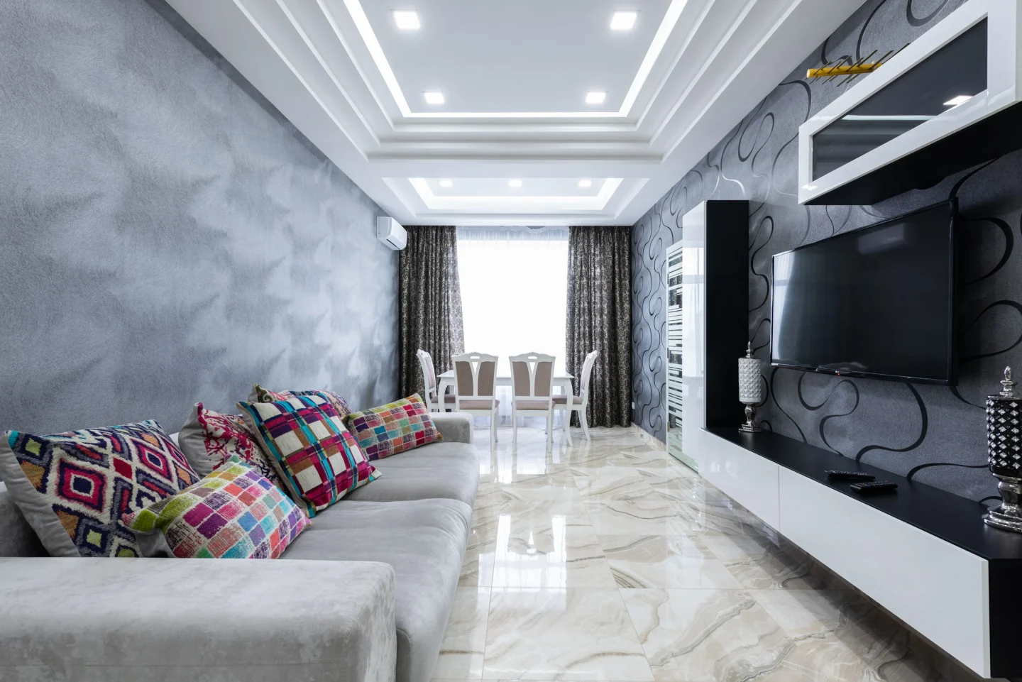 A modern residential living room (illustrative)