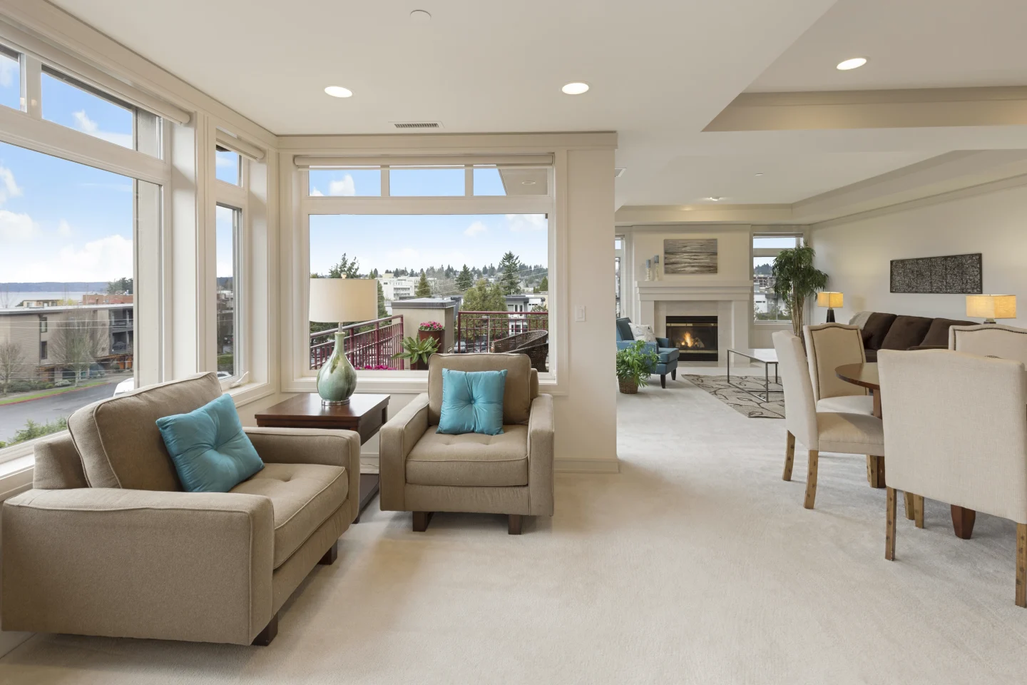 A bright living room with large windows (illustrative)