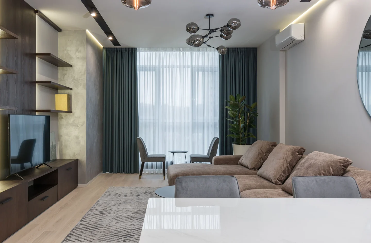 A living room in calm neutral tones (illustrative)